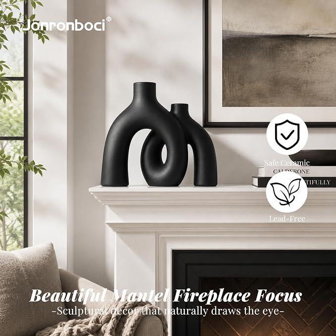 Matte Black Vase Set - Image 6