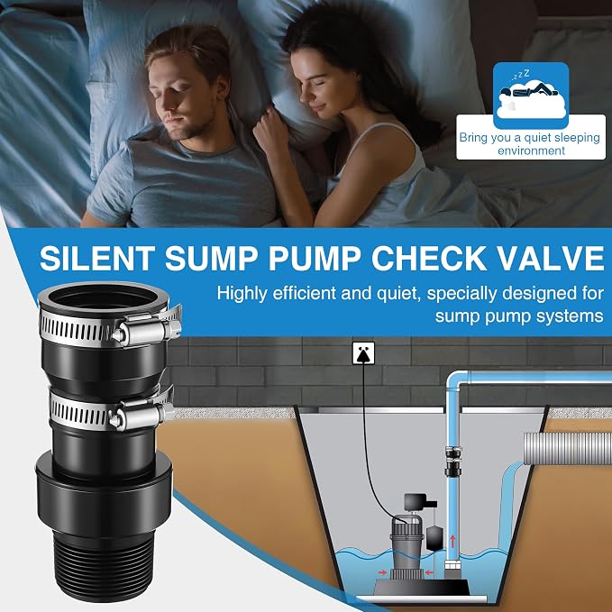 Tellingyou Sump Pump Check Valve Fits 1-1/2" or 1-1/4" Pipe Thread | Check Valve - Image 7