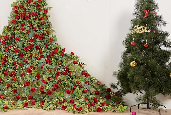 Artificial Flower Garland 2pcs 5.4ft Floral Peony Vine Decor, Hanging Faux - Image 5