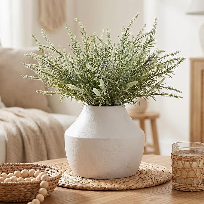 White Ceramic Flower Vase for Centerpieces, 5.2in Small Hydrangea Vase | - Image 3