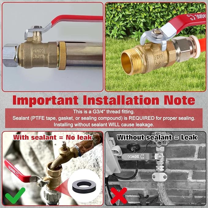 Brass Ball Valve G3/4 Inch Male x Female Thread Pipe Fitting | Heavy Duty Brass - Image 5