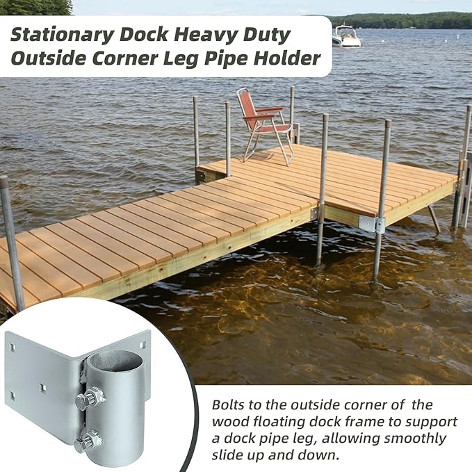 Stationary Dock Heavy Duty Hardware Side Leg Pipe Holder, Floating Dock - Image 5