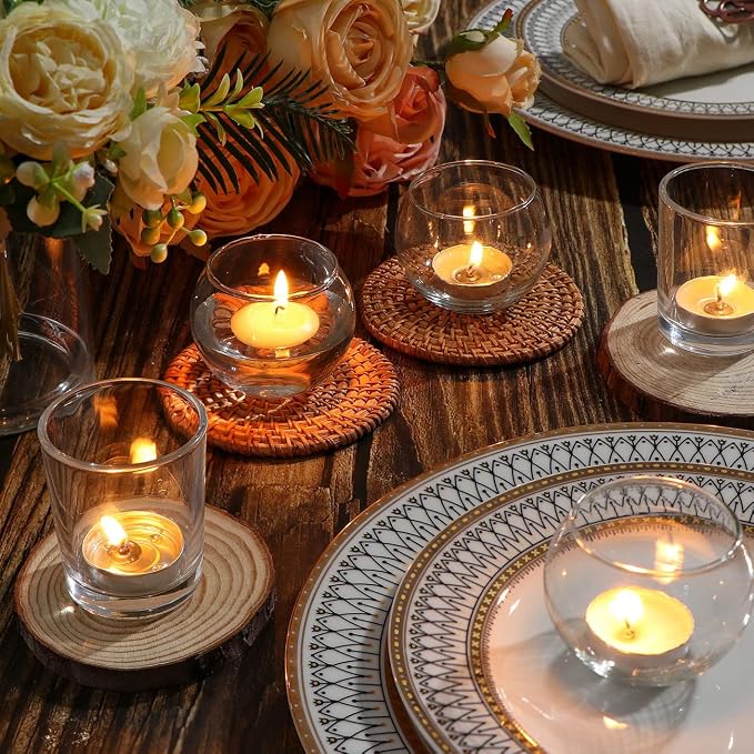 DEVI Clear Glass Votive Candle Holders, Wedding Centerpieces - Image 5
