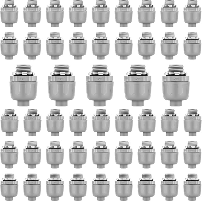 50 PCS 1/2" Liquid Tight Connector NPT Non-Metallic by Unknown