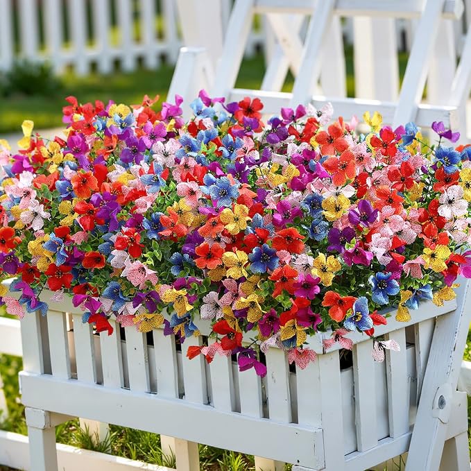 SHareconn 20 Bundles Artificial Flowers UV Resistant Outdoor Decor | Realistic - Image 8