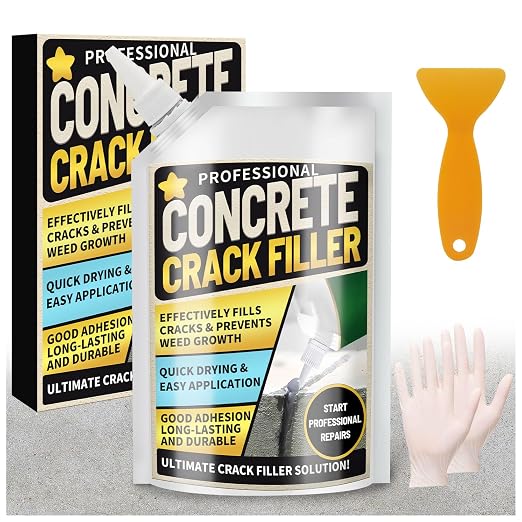 Concrete Crack Filler, 3.3 LB High Elasticity Cement Crack Filler, Flexible by Meuvcol