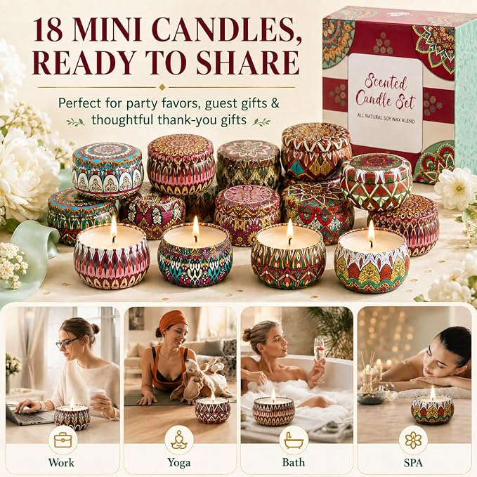 18 Pack Scented Candles Gift Set - Image 5