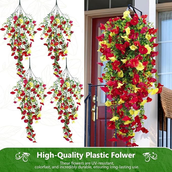 4-Pack Fake Hanging Plants, Faux Hanging Plant Artificial Greenery - Image 9