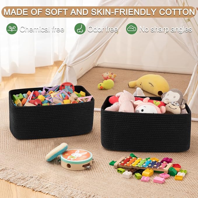 OIASKET Large Storage Basket for Organizing, Woven Rope Basket for Shelves - Image 4