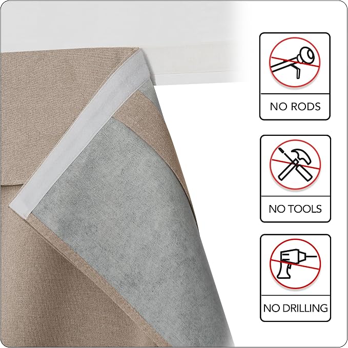 RYB HOME Linen Door Window Curtains W30 x L69, 1 Panel - Image 6