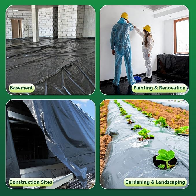 10 Mil 2.5 FT X 100 FT Plastic Sheeting Heavy Duty Thick LLDPE Black - Image 9