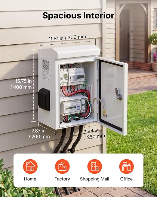VEVOR Outdoor Electrical Box, Cold-Rolled Steel, Electrical Junction Box - Image 2
