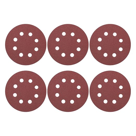 HARFINGTON 20 Pcs 5 Inch Sanding Discs 100 Grit Red Aluminum Oxide 8 Hole | by HARFINGTON