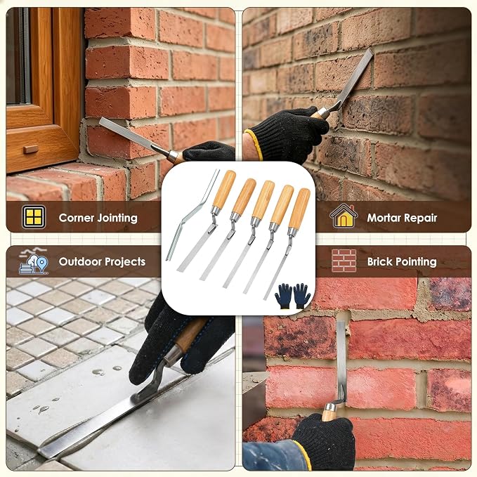 5Pcs Masonry Grout Trowel Set 6-15mm - Image 7