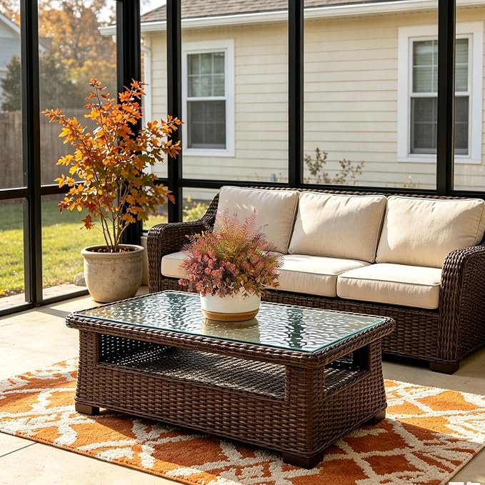 Hrobek 8 Bundles Fall Outdoor Faux Fake Plants UV Resistant | Realistic - Image 4
