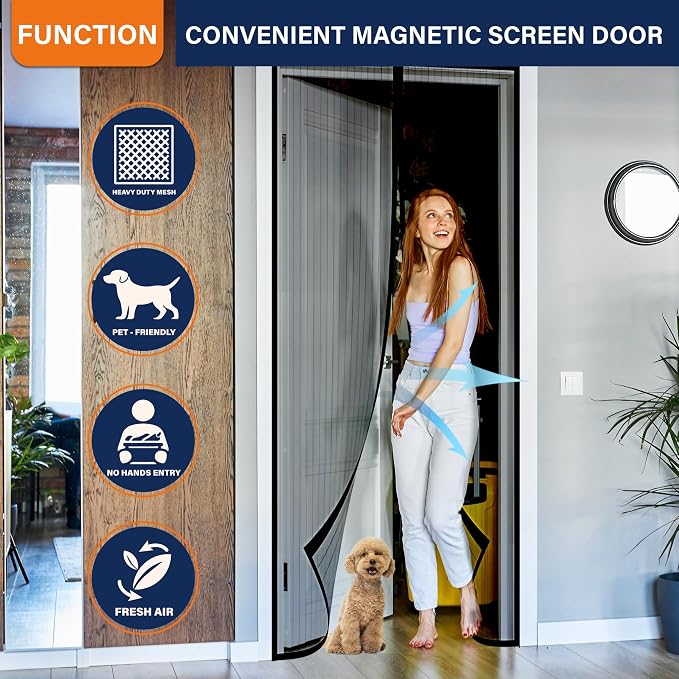 Magnetic Screen Door, Keep Bugs Out, Pet & Kid Friendly，Works - Image 6