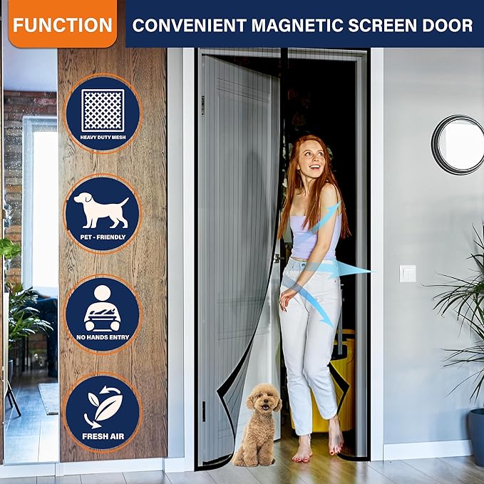 Magnetic Screen Door, Screen Door Mesh, Keep Bugs Out, Easy Install Works - Image 6