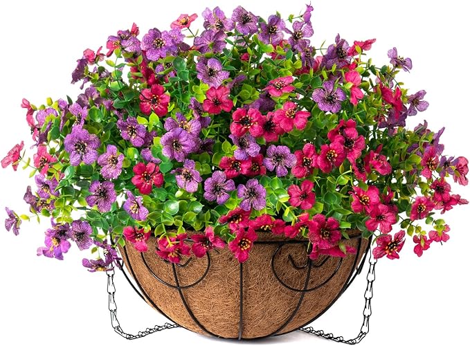 Artificial Faux Hanging Plants Flowers Basket - Image 8