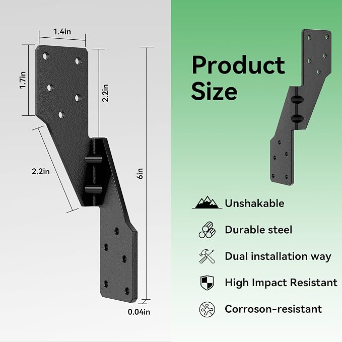 Black Hurricane Ties for Rafters, Hurricane Clips, Hurricane Brackets, - Image 6