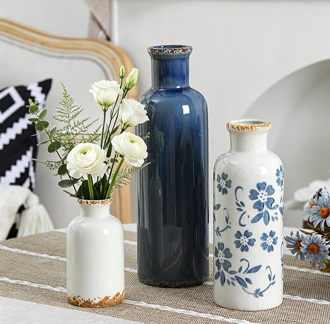 Vintage Ceramic Vases Set of 3, Flower Vase - Image 4