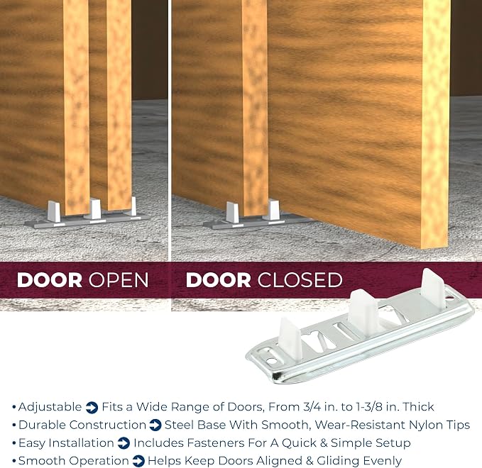 Prime-Line N 6560 Stamped Steel, Adjustable, Closet Door, Floor Guide | 2 Pack - Image 8