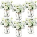6 Sets Mason Jar Flowers Centerpiece Table Decorations, Artificial Peony Baby's by Zeyune
