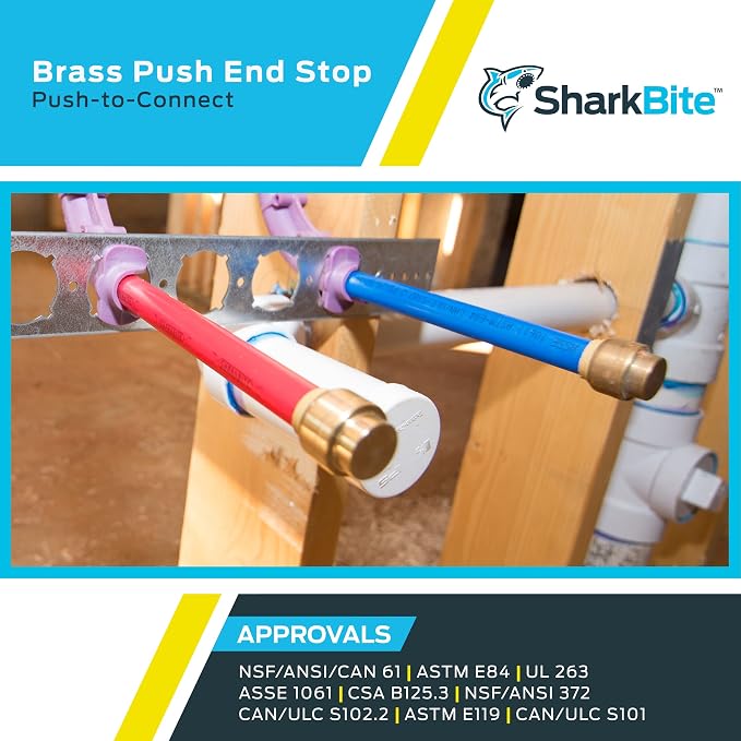 SharkBite 1/2 Inch Push Cap, Push to Connect Brass Plumbing Fitting, PEX Pipe - Image 5