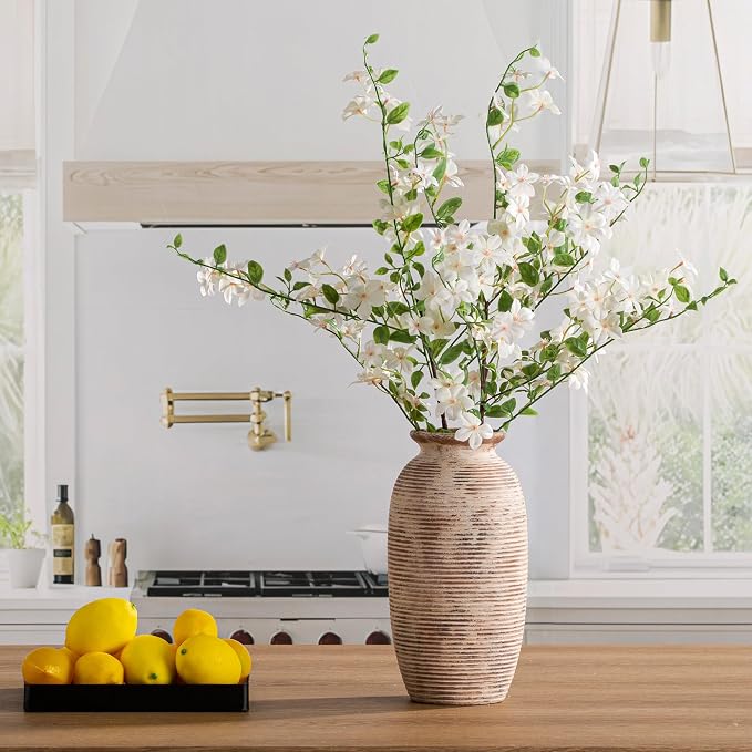 Ceramic Rustic Flower Vase, Large Farmhouse Vases Home Decor, 12.5" Tall - Image 9