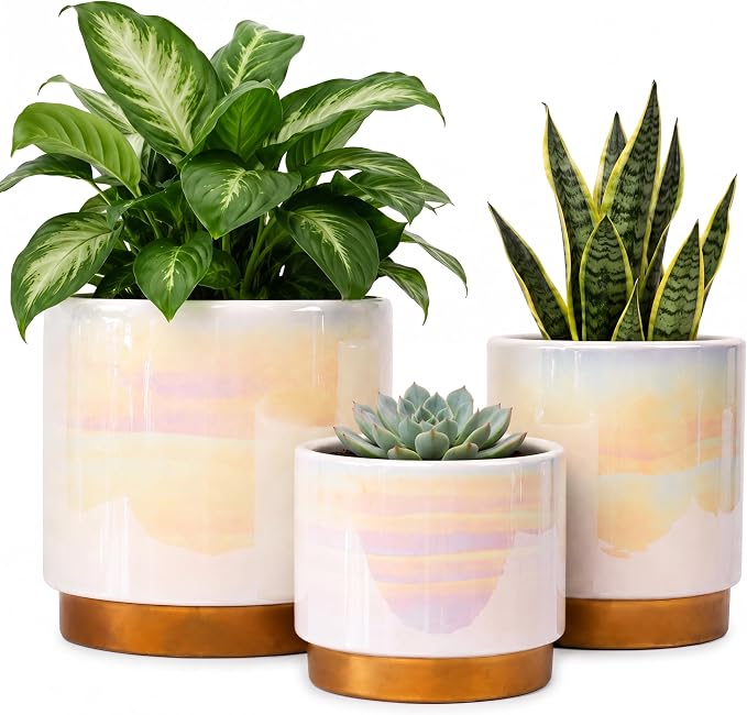 Gepege Ceramic Plant Pots for Indoor Plants, Planters by Gepege