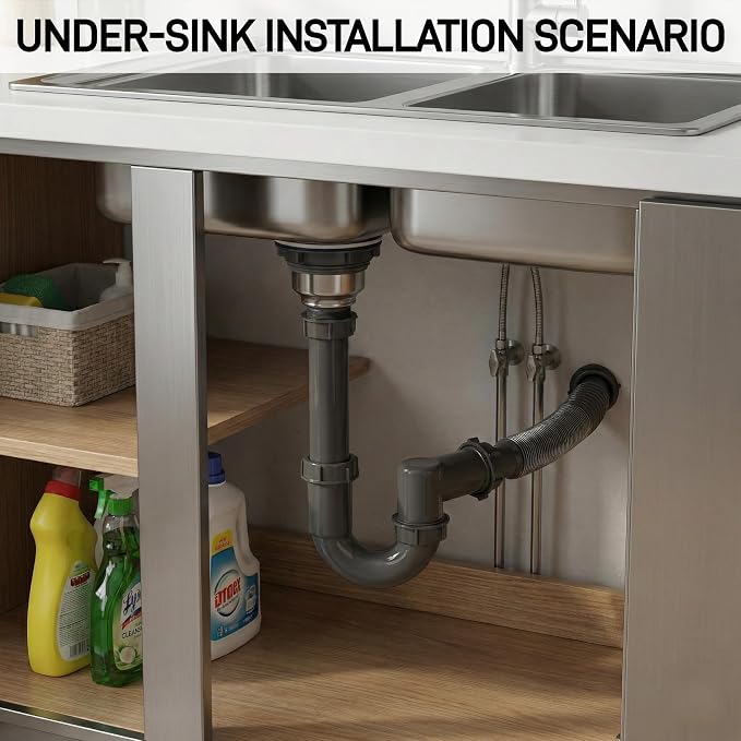 Kitchen Sink Drain Kit, 3-1/2 Inch Strainer - Image 2