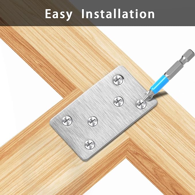 8 Pcs Mending Plate, 3.15 x 1.5 inch Stainless Steel Flat Plates - Image 6