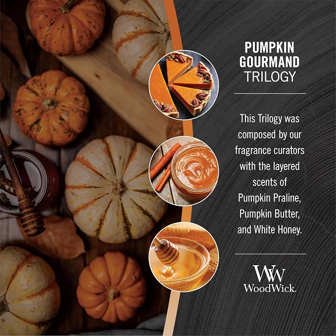 WoodWick Pumpkin Gourmand Trilogy Holiday Candle Gifts - Image 3