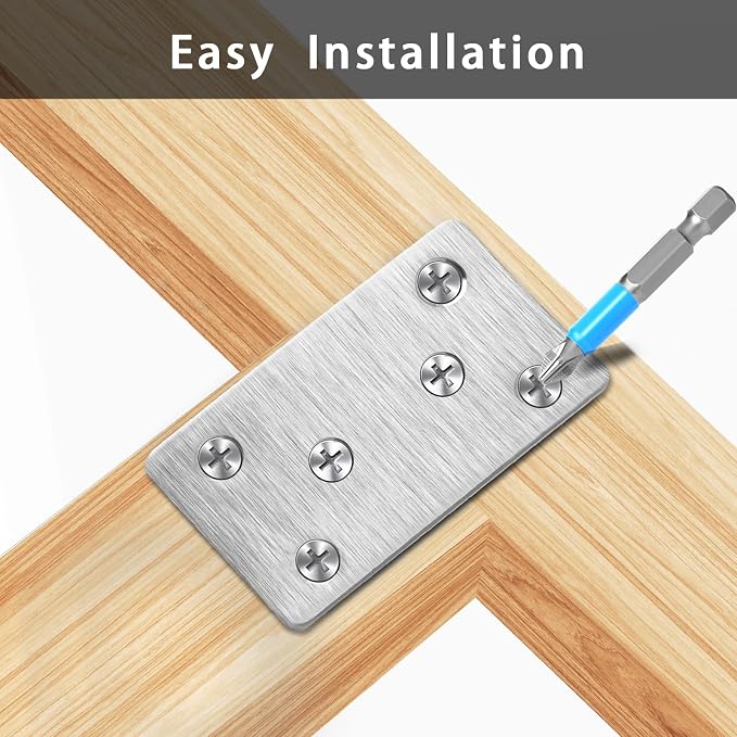 4 Pcs Mending Plate, 3.94 x 1.97 inch Stainless Steel Flat Plates - Image 4