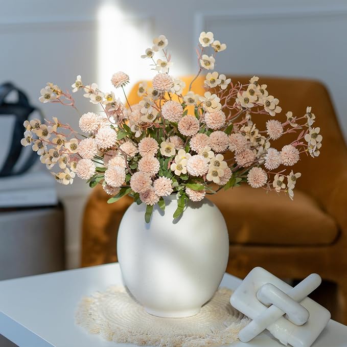 Faux Silk Pompon Mums Artificial Flowers - Image 2