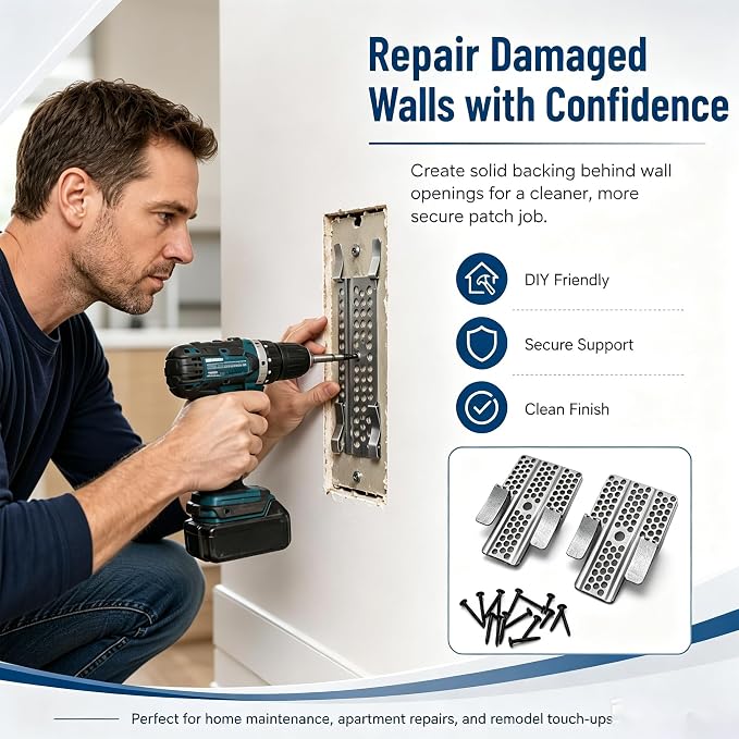 Drywall Repair Clips, Drywall Patch Kit, Stainless Steel Wall Repair Fasteners - Image 4