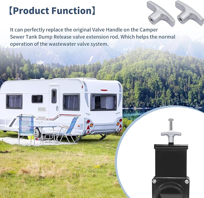 2 PCS Metal RV Waste Valve Handle Kits, - Image 3
