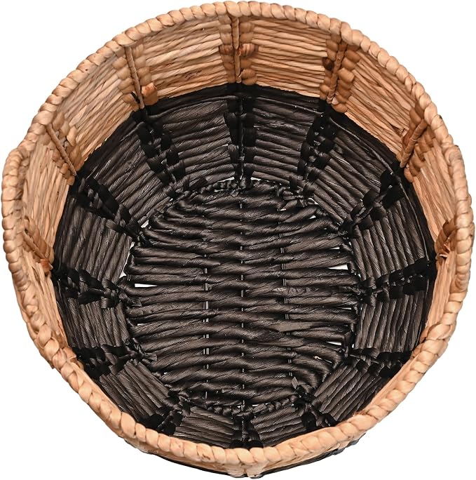 happimess Laurel Hand-Woven Abaca Storage Basket 19", Natural/Black | Wicker - Image 6