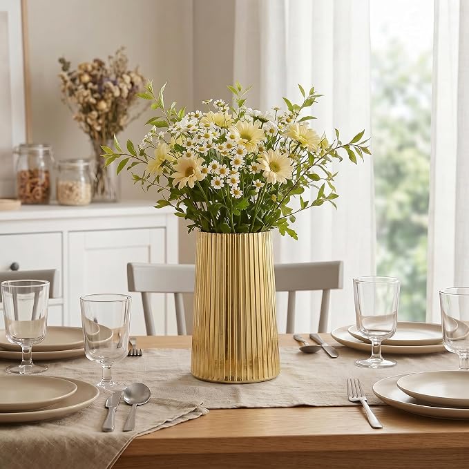 Gold Glass Vase for Flower, Flower Vase for Bouquet, Modern Glass Vases - Image 6