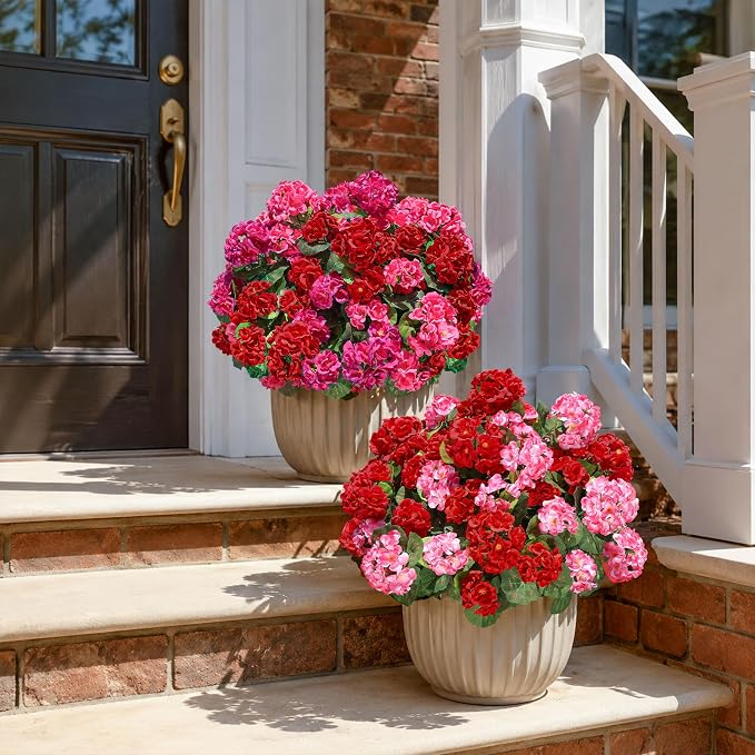 Artificial Geraniums Fake Flowers - Image 4