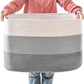 ICERZCZ Extra Large Blanket Basket Living Room, Rectangle Storage Basket by ICERZCZ