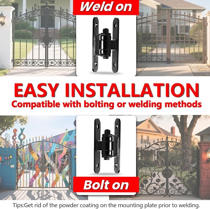 2 Pack Heavy Duty Outdoor Gate Hinges - Image 2