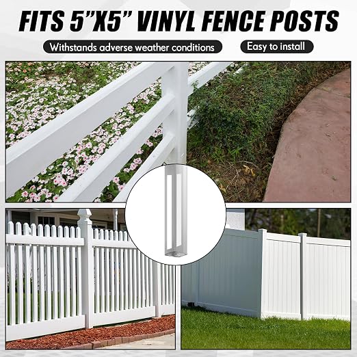 1 Sets 5" X 5" X 24" Vinyl Fence Concrete Post - Image 6