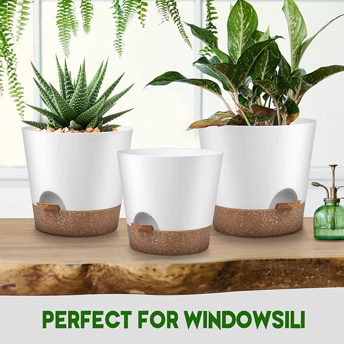 YNNICO Indoor Outdoor Plant Pots- Self Watering Planters - Image 6