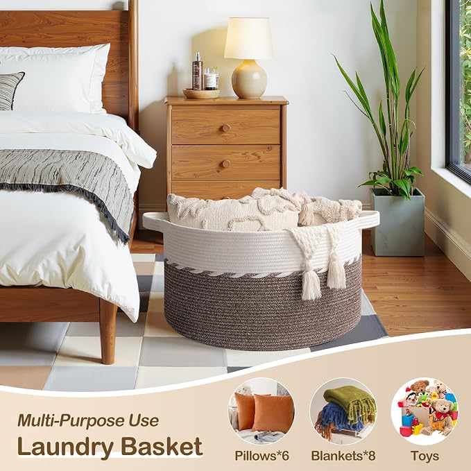 OIAHOMY 105L Extra Large Blanket Basket - Image 3