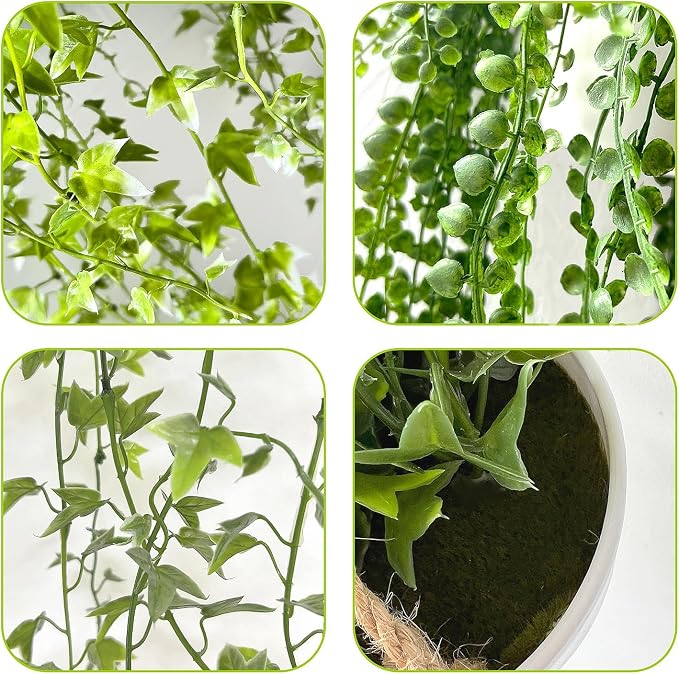 3 Packs 37" Fake Hanging Plants - Image 4