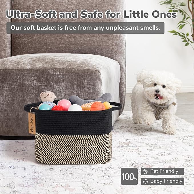 Goodpick Woven Storage Basket for Shelves, Wicker Baskets for Shoes, Toys & - Image 6