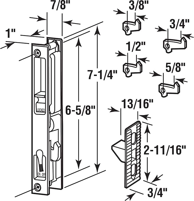 Prime-Line C 1226 Patio Sliding Door Handle Set, 1-1/8 In. - Image 2