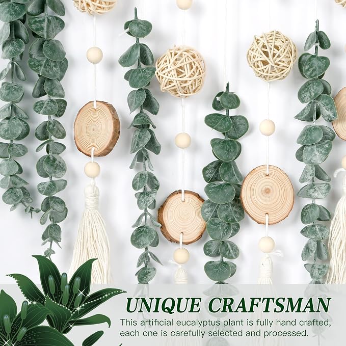 Sggvecsy 21’’ Eucalyptus Wall Hanging Decor Artificial Eucalyptus Plant Fake - Image 7