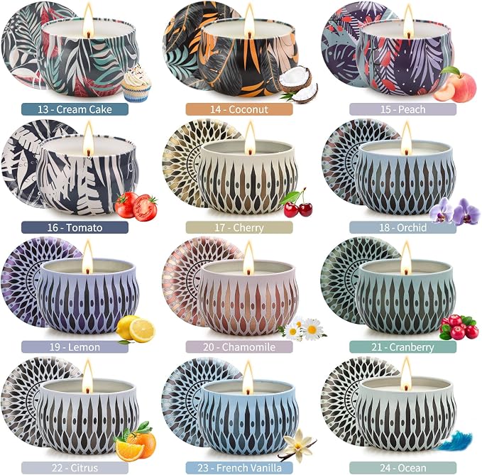 Scented Candles Gifts Set, 24 Pack Soy Wax Aromatherapy Candles | Home - Image 3