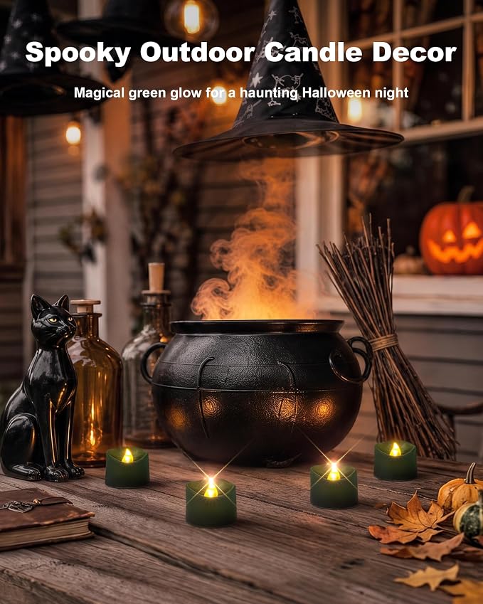 Homemory 50-Pack Green Flameless Battery Tea Light Candles, 200+ Hours | - Image 8